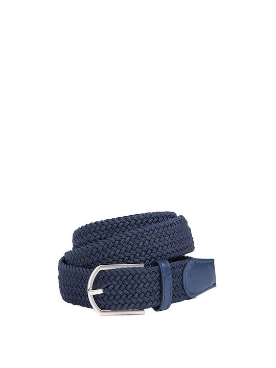 Tiffosi Men's Knitted Leather Belt Blue