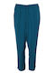 Pirouette Women's Satin Trousers with Elastic in Loose Fit Blue