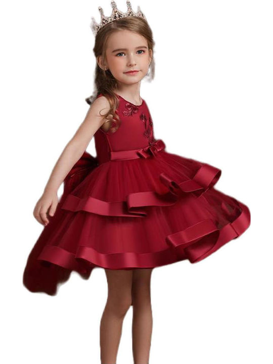Rochie Fete Fără Mâneci Din Tulle Burgundy