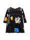 Two In A Castle Kids Dress Long Sleeve Black