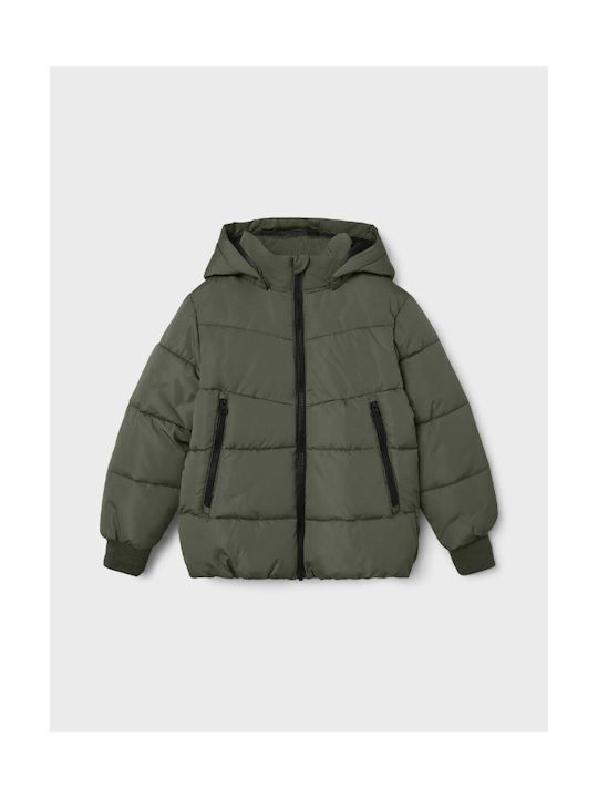 Name It Boys Quilted Coat Green with Ηood