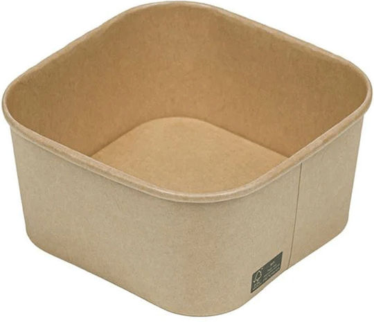 Intertan Σετ 50 Χάρτινα Κουτιά Σαλάτας Kraft 16.7x16.7x5.6εκ.