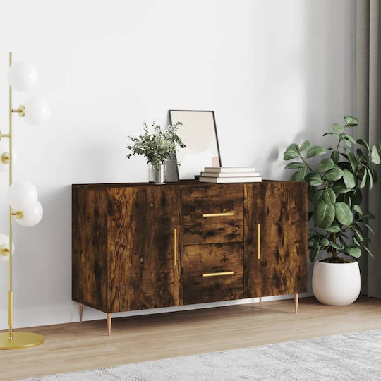 Sideboard Wooden with Drawers Smoky Oak 100x36x60cm