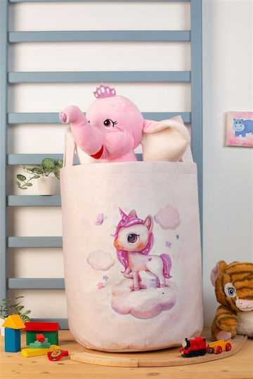 Dimcol Kinder Aufbewahrungskorb aus Stoff Rosa 45x30x50cm 1Stück