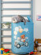 Dimcol Kids Fabric Toy Storage Basket Blue 45x30x50cm