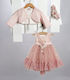 New Life Ροζ Βαπτιστικό Σετ Ρούχων με Φόρεμα , Αξεσουάρ Μαλλιών & Ζακετάκι 3τμχ