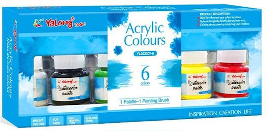 Yalong Acrylic Paint Set in Multicolour color 25ml 6pcs