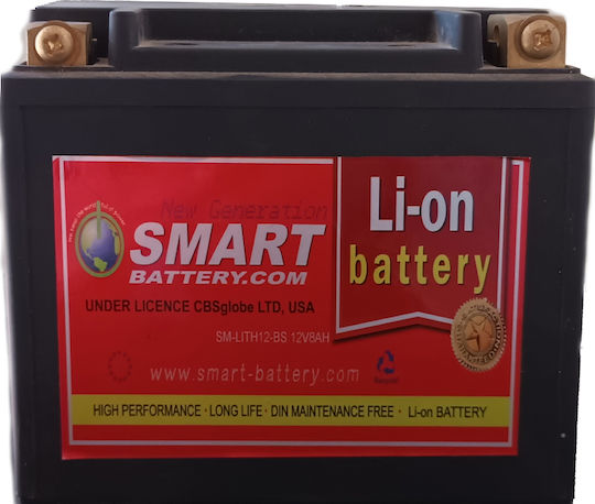 Smart Battery Lithium Motorradbatterie YTX12-BS mit Kapazität 12Ah