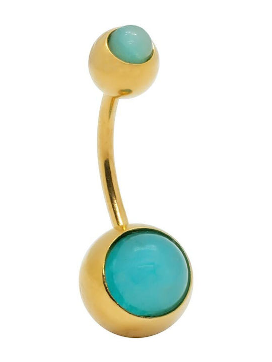 Piercing.gr Piercing Buric din Oțel Placat cu Aur 1.2mm Turcoaz