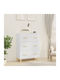 Wooden Chest of Drawers with 3 Drawers White 70x34x90cm