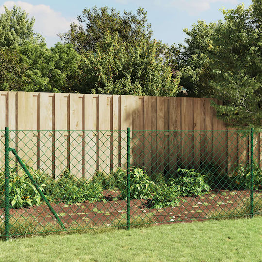 vidaXL Plasă de sârmă cu Îmbrăcăminte din PVC Verde 1x25m