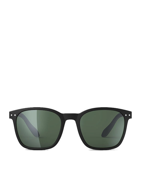 Izipizi Unisex Sunglasses with Black Plastic Frame and Green Polarized Lens