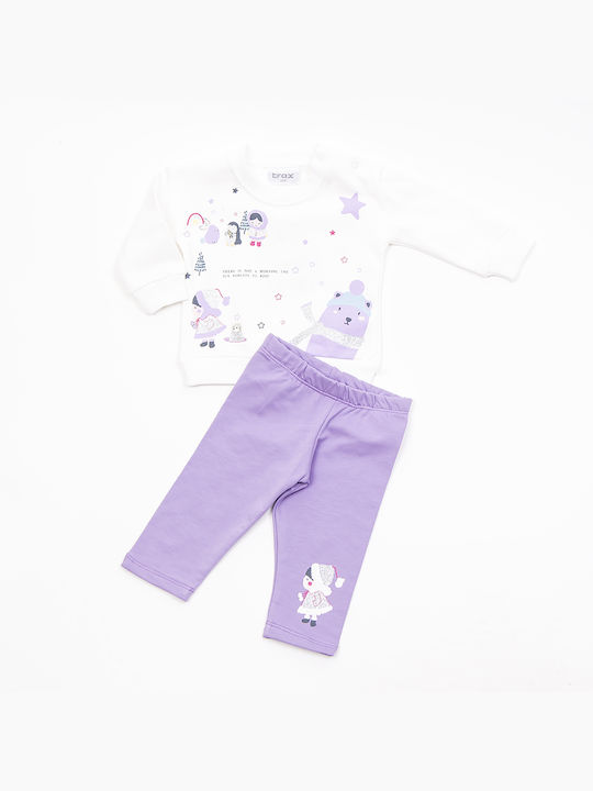 Trax Copilăresc Set de pantaloni de trening Violet 2buc