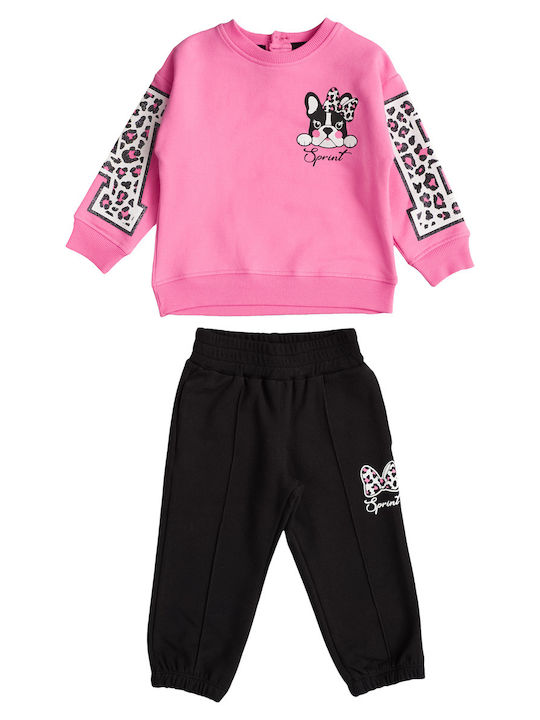 Sprint Kinder Sweatpants Set - Jogginganzug Rosa 2Stück