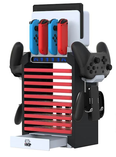 Imp Tech Βάση για 4 χειριστήρια Switch / Switch OLED Πολύχρωμη
