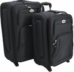 Ankor Travel Suitcases Fabric Black Maximum Height 64cm with 4 Wheels Set of 2pcs