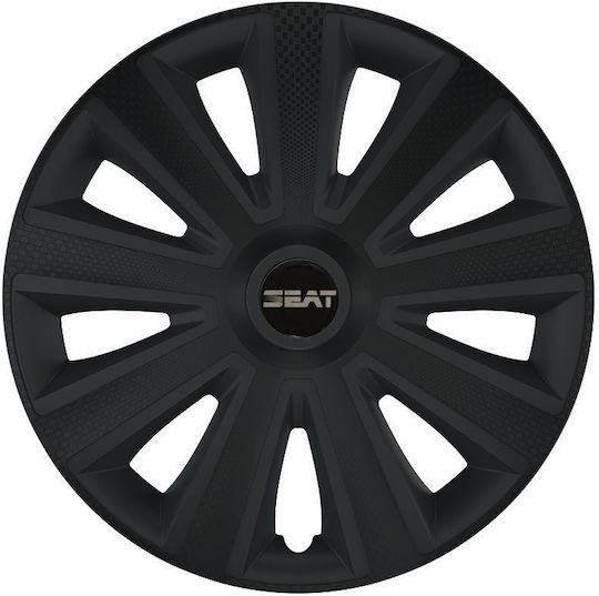 Versaco Auto Radkappen Set Aviator mit Marke Sitz 4Stück 15" Schwarz