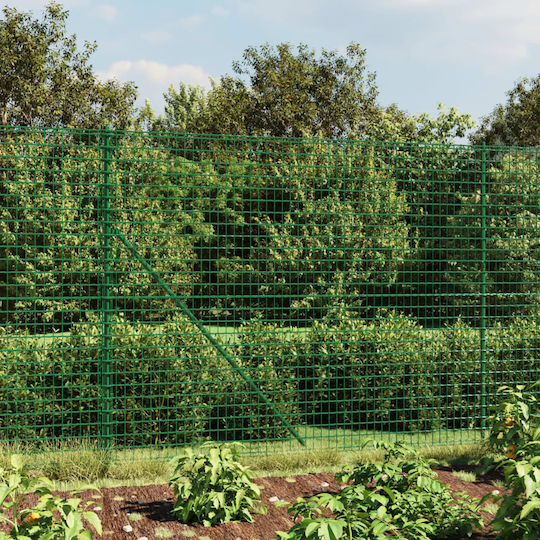 vidaXL Plasă de sârmă Galvanizat cu Îmbrăcăminte din PVC Module Verde 2x25m
