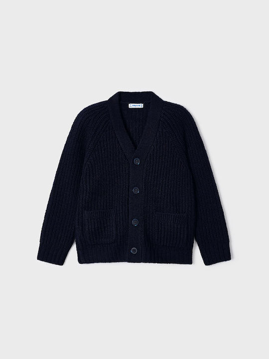 Mayoral Knitted Cardigan with Zipper Navy Blue