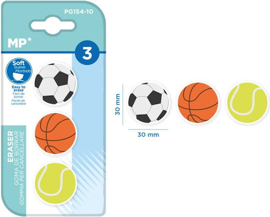 Madrid Papel Eraser Set for Pencil and Pen 3pcs