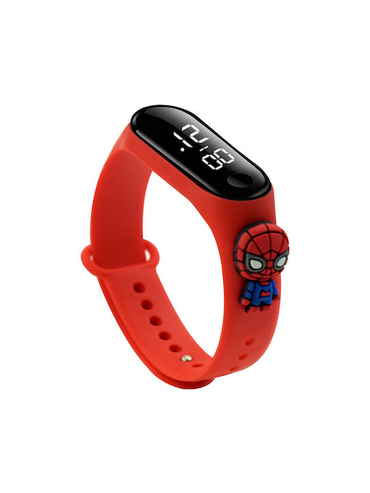 Kids Digital Watch with Rubber/Plastic Strap Red