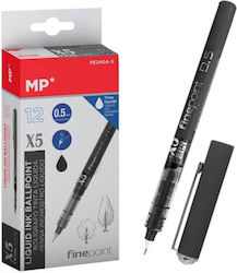 Madrid Papel Πλαστικο Stift Kugelschreiber 0.5mm mit Schwarz Tinte 12Stück