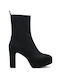 Tamaris Suede Women's Ankle Boots with High Heel Black