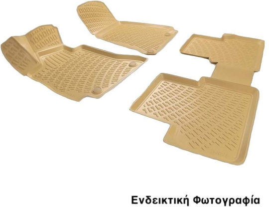 Wöller Set of Front and Rear Mats 4pcs Tray Type for BMW Series 5 Mazda 2 2017+ Beige