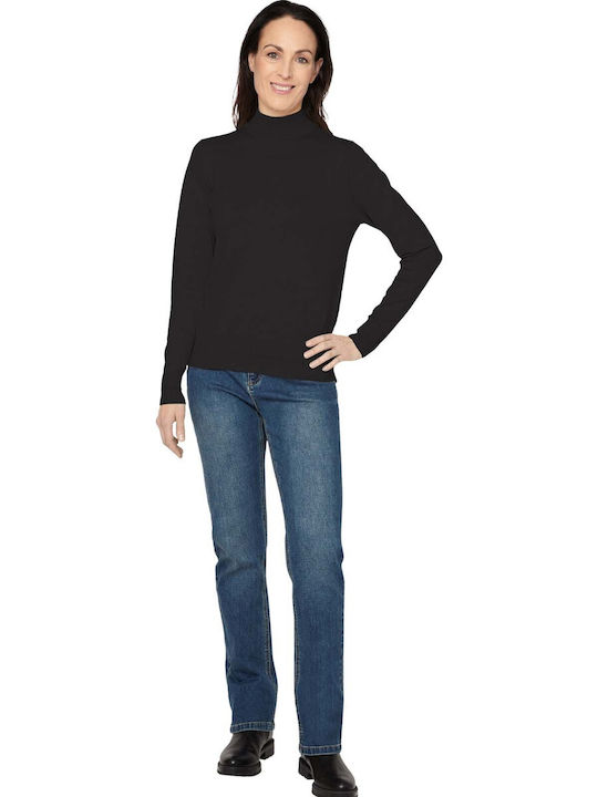 Jensen Woman Women's Long Sleeve Sweater Turtleneck Black