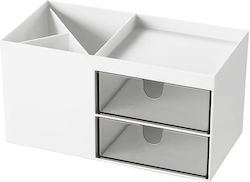 Plastic Office Organizer White 17.6x9x9.2cm