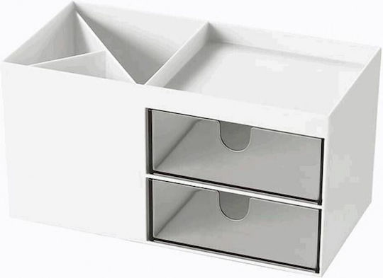 Plastic Office Organizer in White Colour 17.6x9x9.2cm 1 Piece
