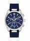 Beverly Hills Polo Club Men's Watch Battery with Blue Rubber Strap