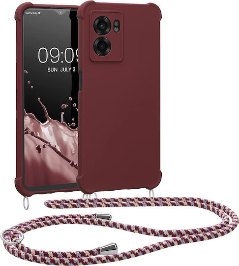 KWmobile Matte Back Cover Silicon cu Curea Bordeaux Violet (Realme Narzo 50 5G)
