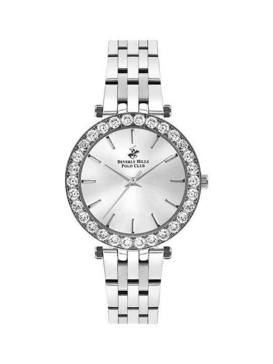 Beverly Hills Polo Club Watch with Silver Metal Bracelet