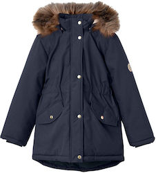 Name It Girls Parka Blue with Ηood