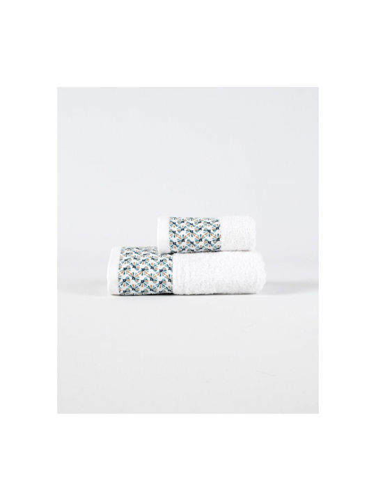 Linea Interiors Set Babyhandtücher 2 Stück White / Aqua Gewicht 500gr/m²