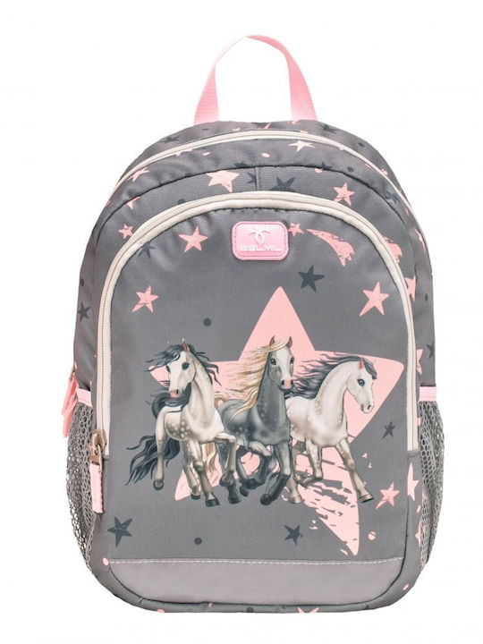 Belmil Horse School Bag Backpack Elementary, Elementary Gray 12Liters