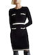 Rochie Mini Tricotată Neagră