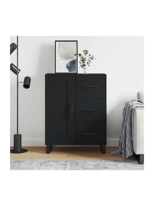 Wooden Buffet with Drawers Black L69.5xW34xH90cm