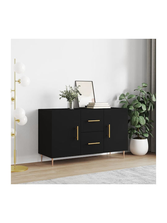 Wooden Buffet with Drawers Black L100xW36xH60cm