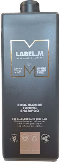 Label.M Cool Blonde Toning Σαμπουάν Διατήρησης Χρώματος & Λάμψης για Βαμμένα Μαλλιά 1000ml