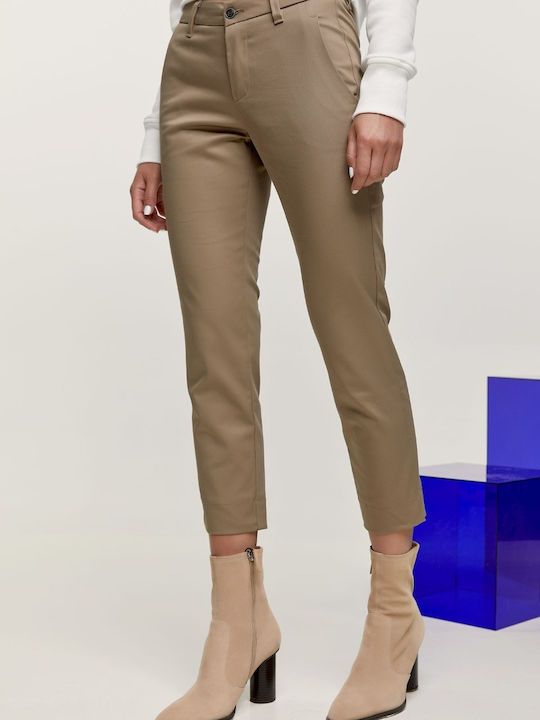 Edward Jeans Γυναικείο Υφασμάτινο Παντελόνι Ταμπά