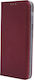 Smart Book Synthetic Leather Burgundy (Realme C21Y/ C25Y)