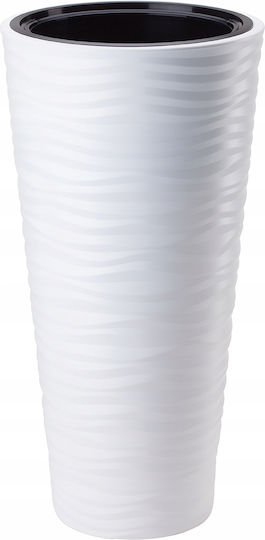 Form Plastic Sahara Dunes Slim Γλάστρα Πλαστική Λευκή