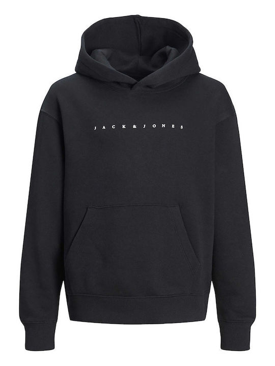 Kinder-Sweatshirt mit Kapuze und Taschen Schwarz