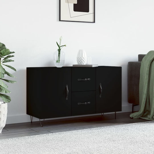 Wooden Buffet with Drawers Black L100xW36xH60cm