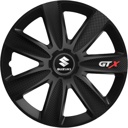 Versaco Set Capace de Roți Auto Gtx Compatibilitate Suzuki 4 Bucăți 14 Negru/Negru