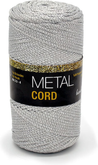 Handibrand Strickgarn Metallisch Silber 200g
