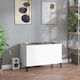 vidaXL Glossy Hi-Fi Furniture White 38x74.5x48cm