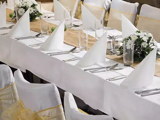 PartyDeco Покривка за маса Бял 300x180бр